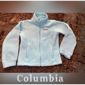 Columbia fleece jacket, girls size XS 6/6X, light mint green, good condition!